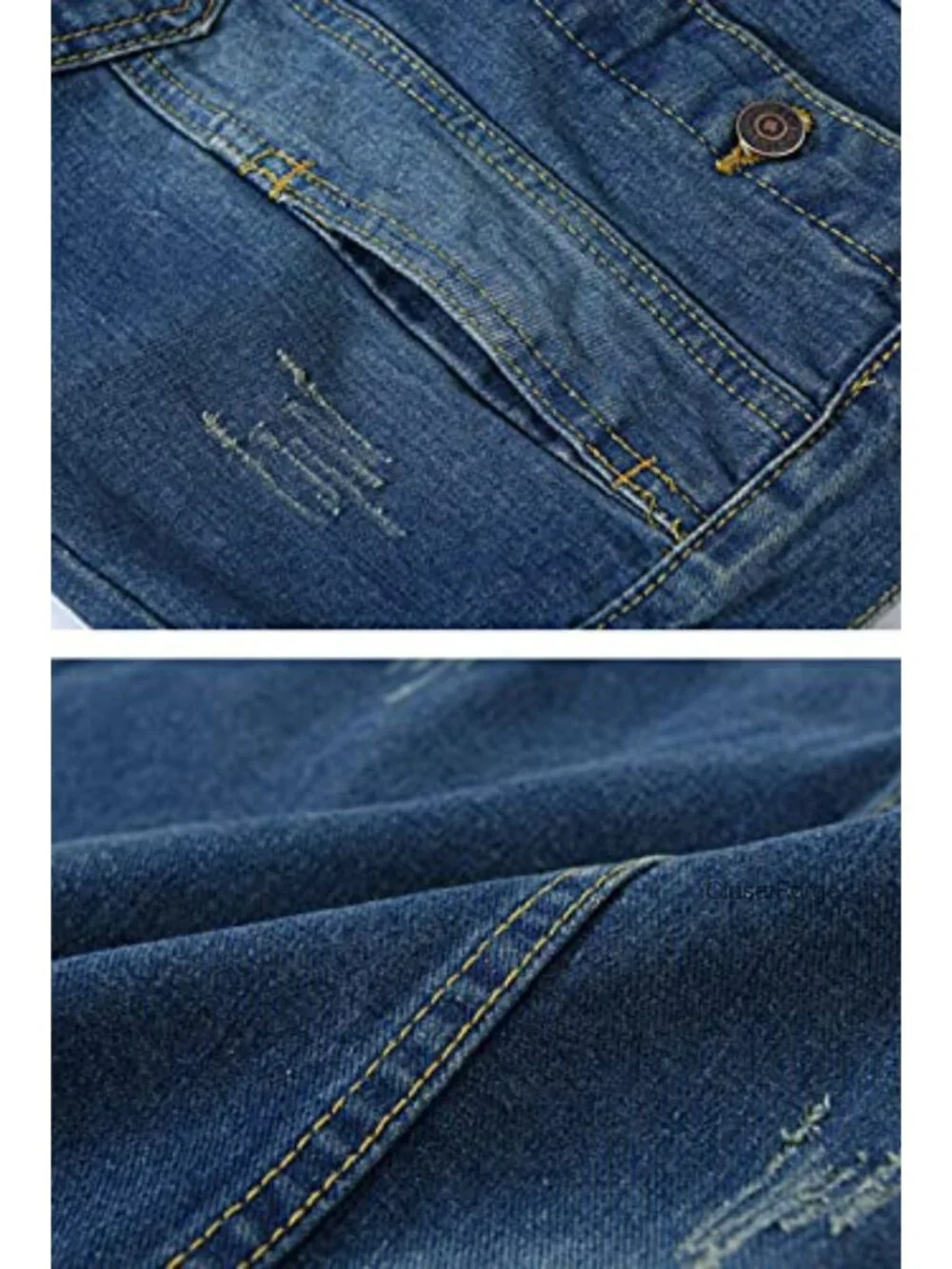 Sleeveless Denim Vest Jacket Button Crop